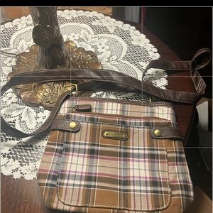 Brown plaid summer crossbody bag
